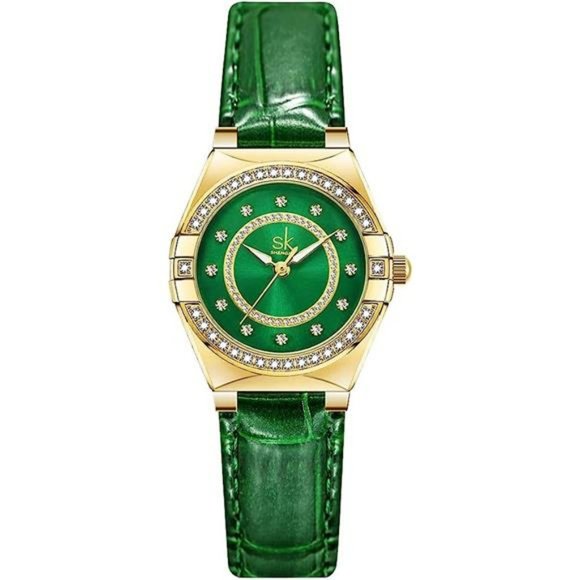 SK Fashion Women Watches with Crystal Diamond Watch with Genuine Leather main image 5
